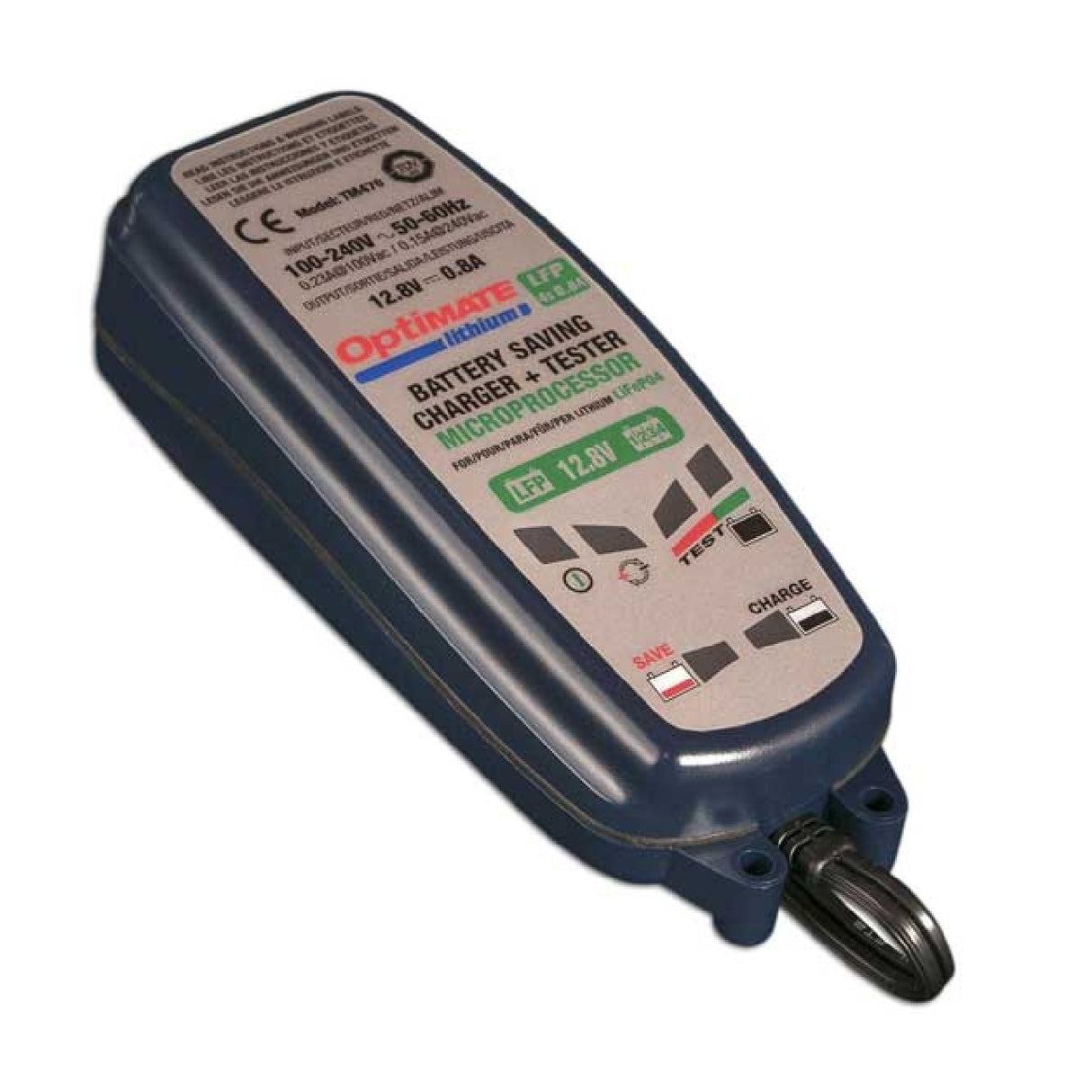 Cargador de baterÃa para motocicleta y scooter Tecmate OPTIMATE Lithium 4S de 0,8 amperios