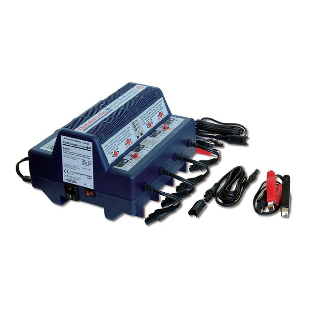 Cargador de batería para motocicleta scooter Tecmate / Comprobador múltiple (hasta 8 baterías) 12 V