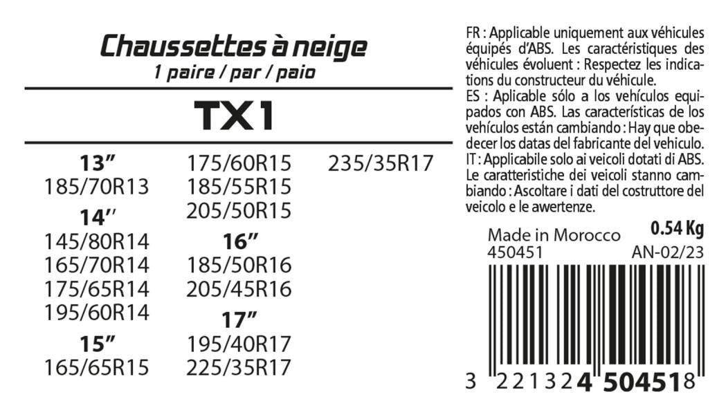 XLPT-Schneesocken aus TX1-Gewebe