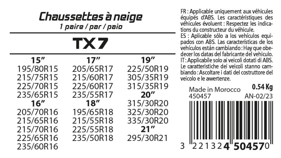XLPT-Schneesocken aus TX7-Gewebe