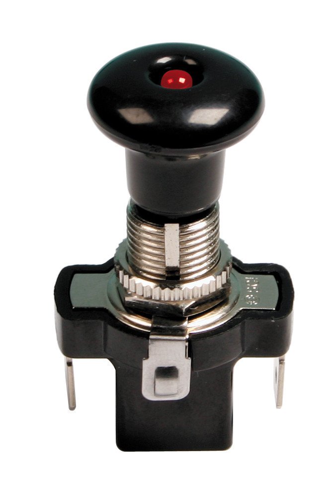 Lampa Interruttore Tira-Spingi con Spia LED 12/24V Rosso 10A