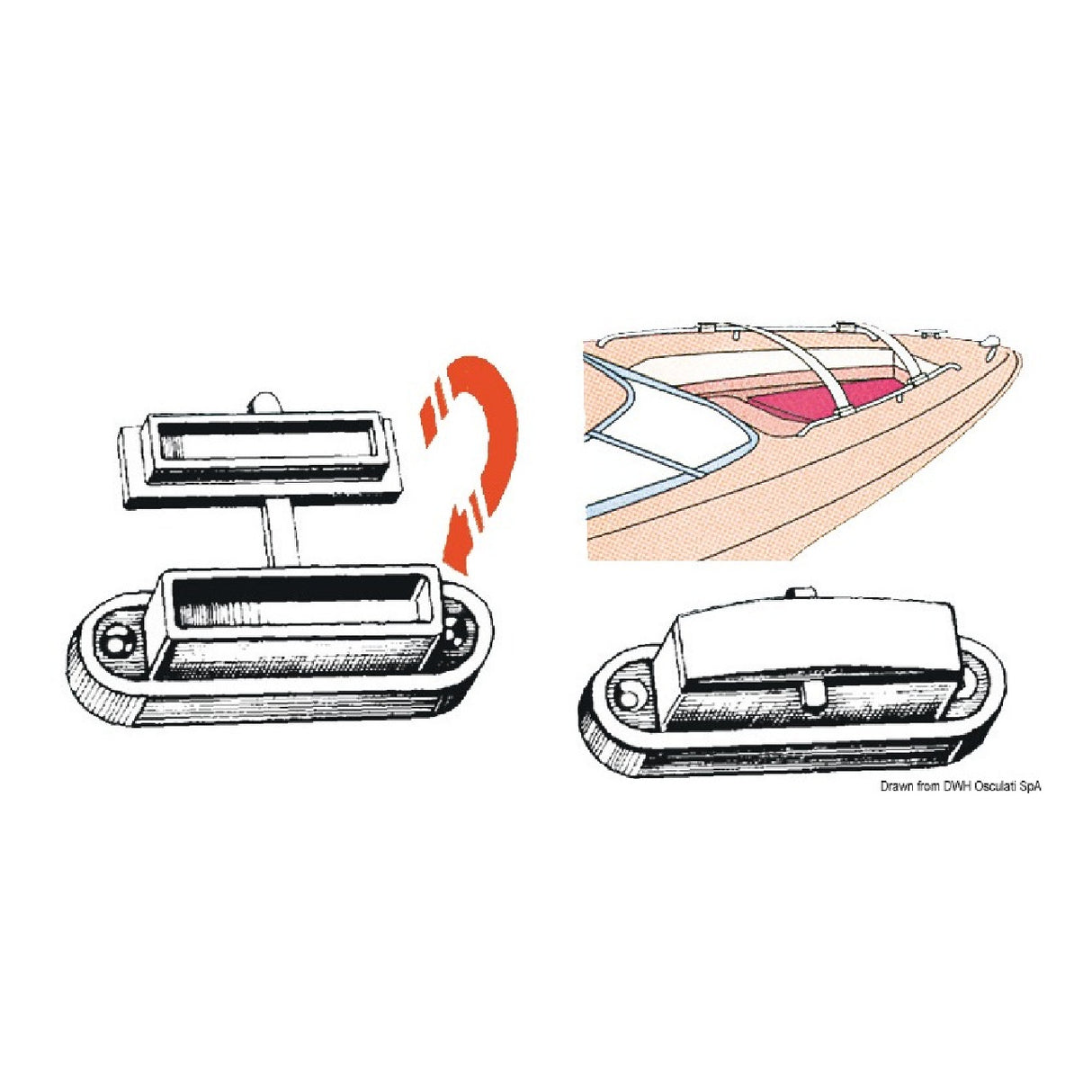 Osculati Verchromte Messingplatte für Planen 67 x 14 mm 46.108.00 - 1 Paar 46.108.00