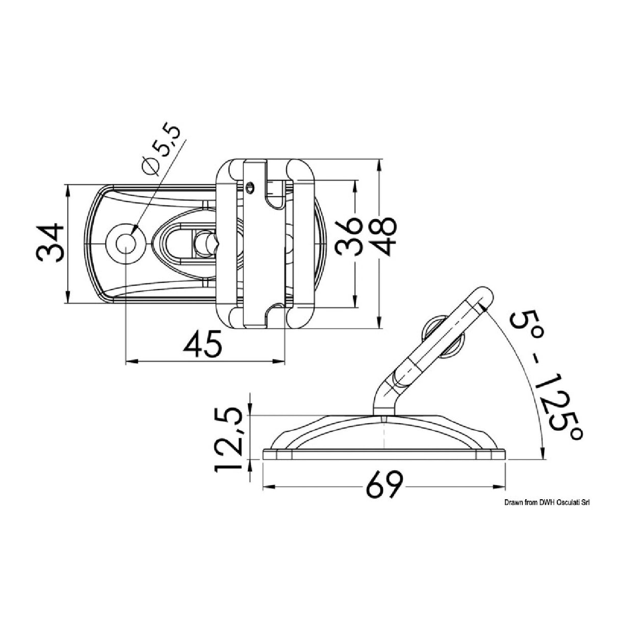 Osculati-Platte/Schnalle für Markisenbänder 46.670.60