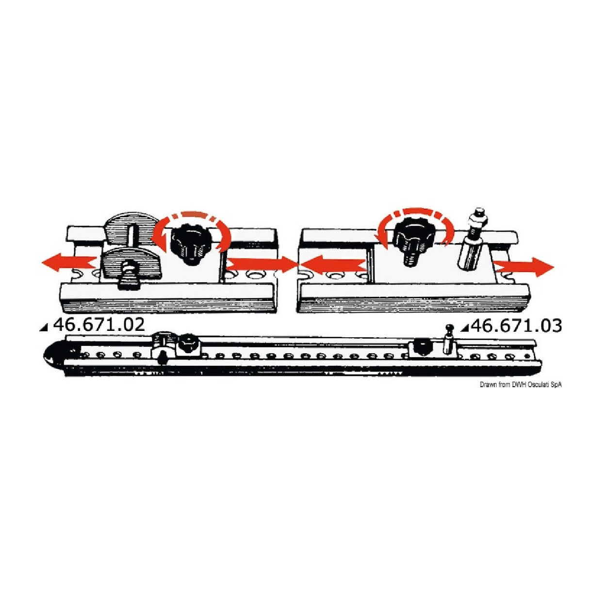 Viadana Schienensystem mit verschiebbaren Schienen für Überdachungen