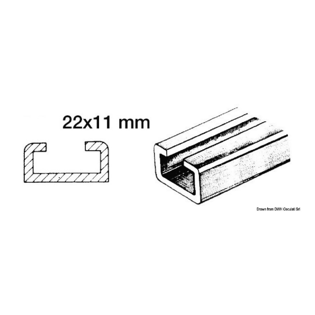 Osculati Riel de aluminio y guías de nailon 46.786.03