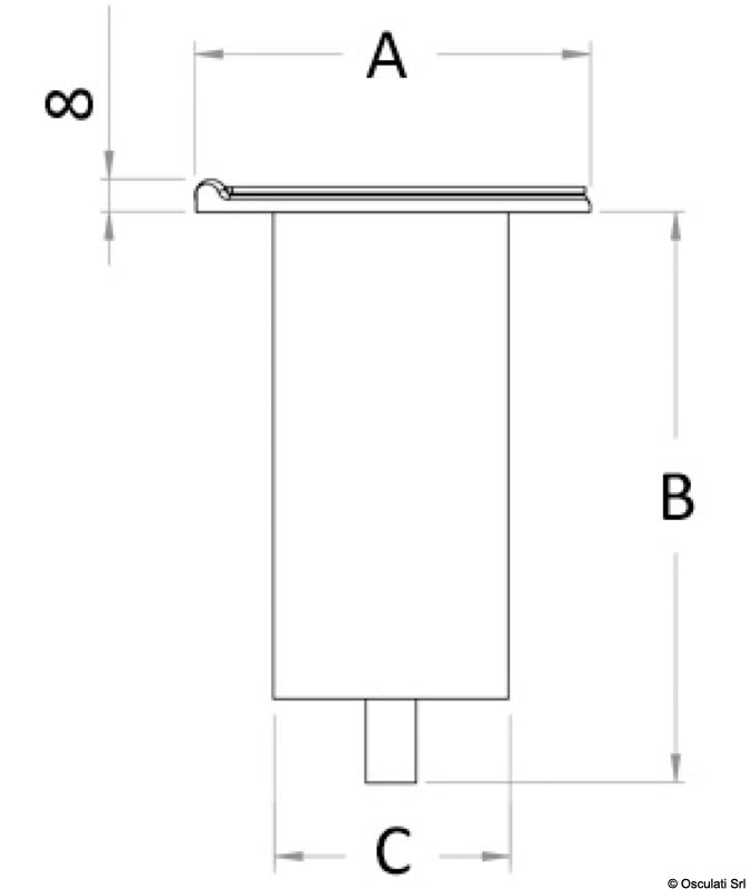 Osculati Boccola da incasso con cerniera dritta 46.814.00