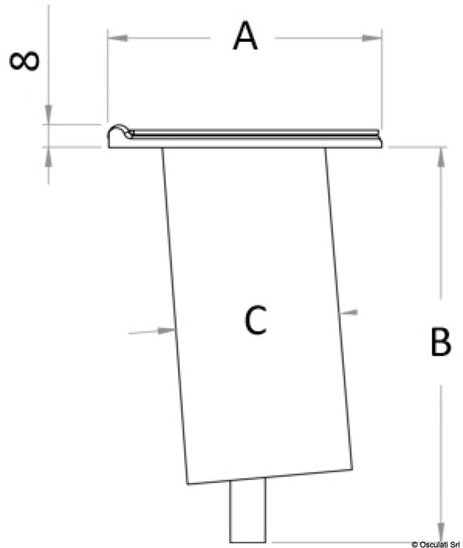 Osculati Einbaubuchse mit 6° geneigtem Scharnier 46.814.01