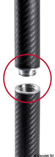 Bastón de carbono desmontable Osculati 900+900mm 46.818.09