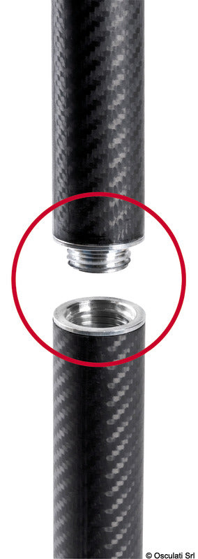 Poste de carbono Osculati para toldos 1150+1150mm desmontable 46.818.11