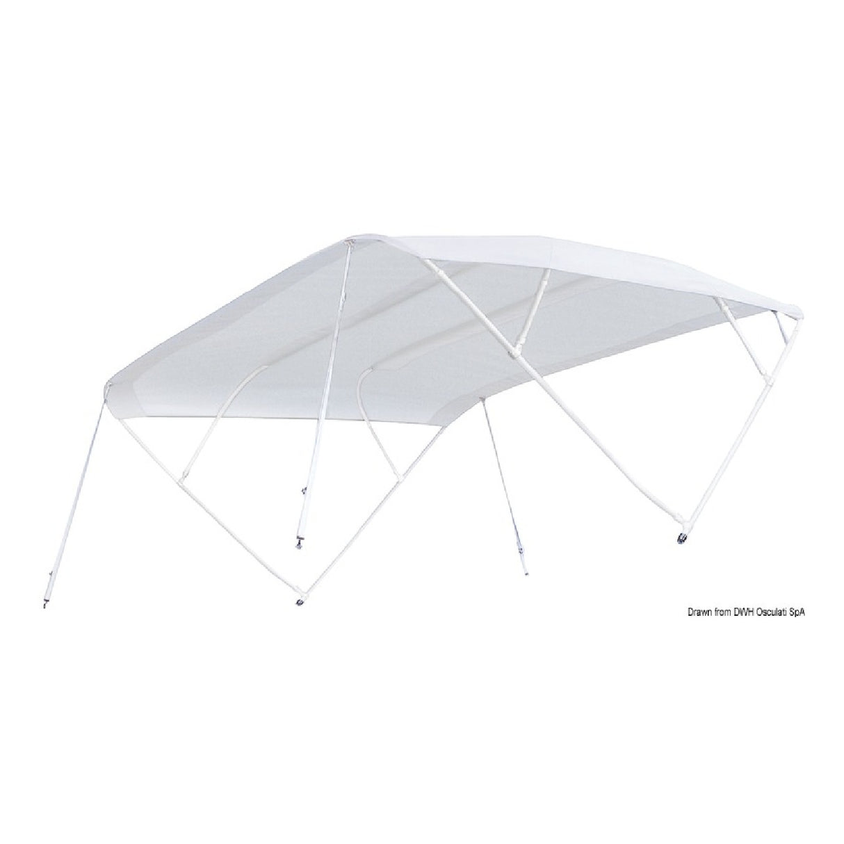 Parasol Tessilmare Shade Master Fish. Especialmente diseñado para cascos abiertos con sistema de gobierno vertical. Blanco.