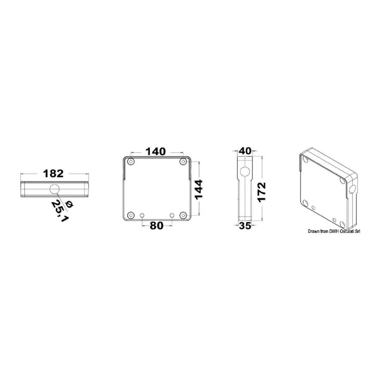 Osculati Tablero soporte motor para púlpito 47.377.50