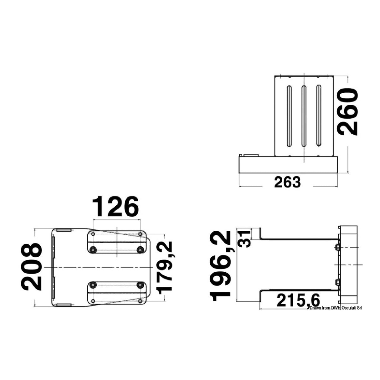 Soporte de motor de pared para trabajo pesado Osculati 47.385.00