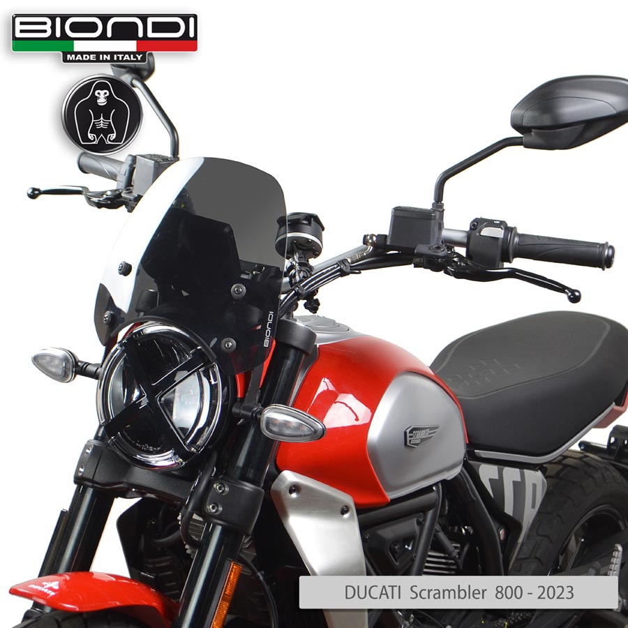 Biondi Cupolino Sport Fumè Scuro Ducati Scrambler 800 2023 - Kit Montaggio Incluso
