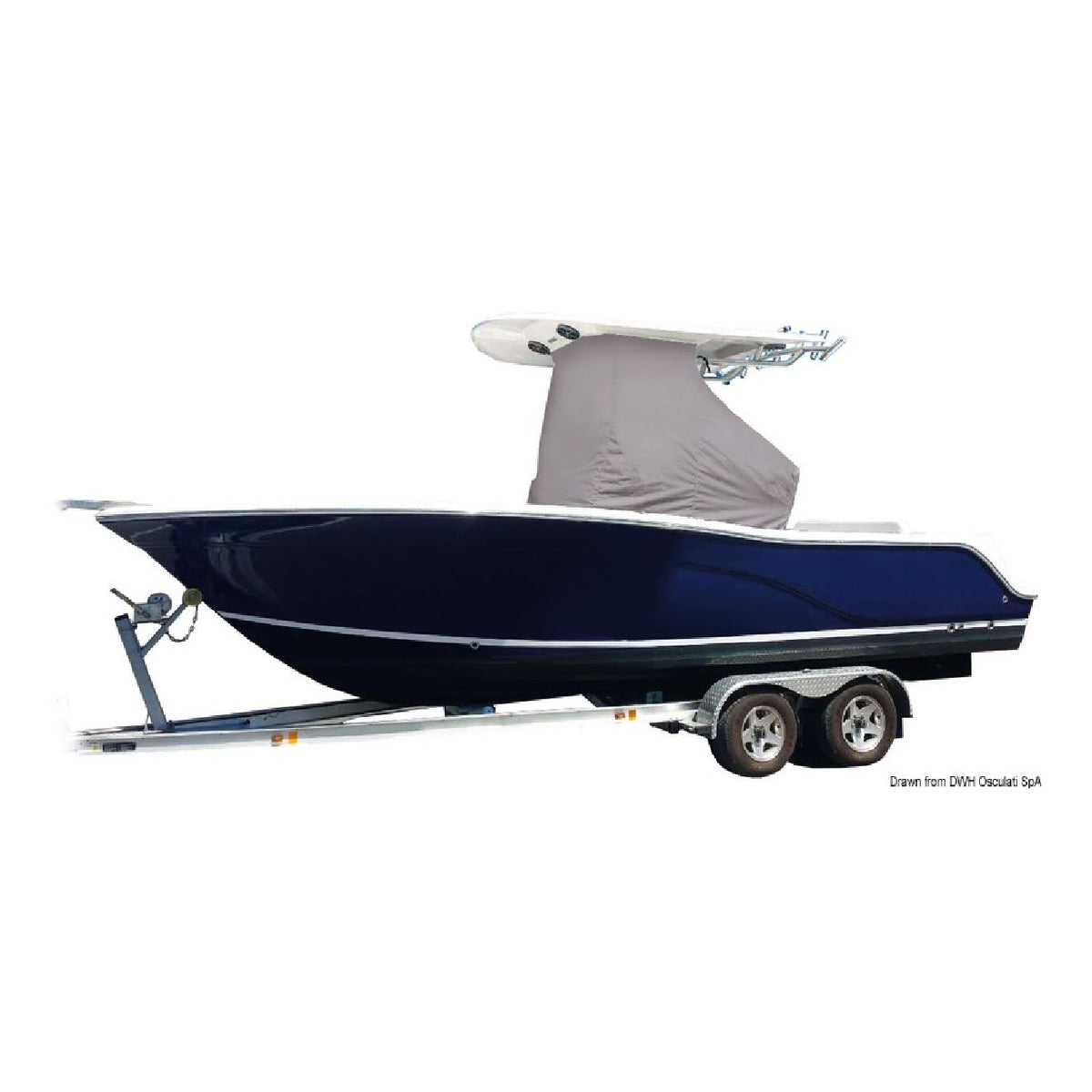 Oceansouth Komplettkonsolenabdeckung mit T-Top Grau