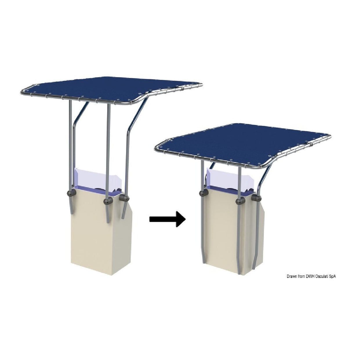 Oceansouth - Techo retráctil de aluminio en forma de T, color azul