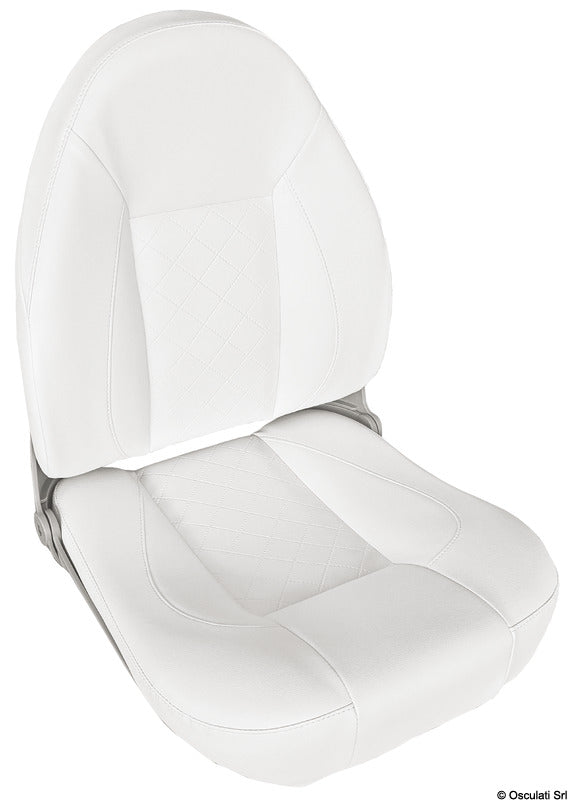 Asiento confort Osculati CP48 con respaldo alto abatible RAL 9010 48.409.02