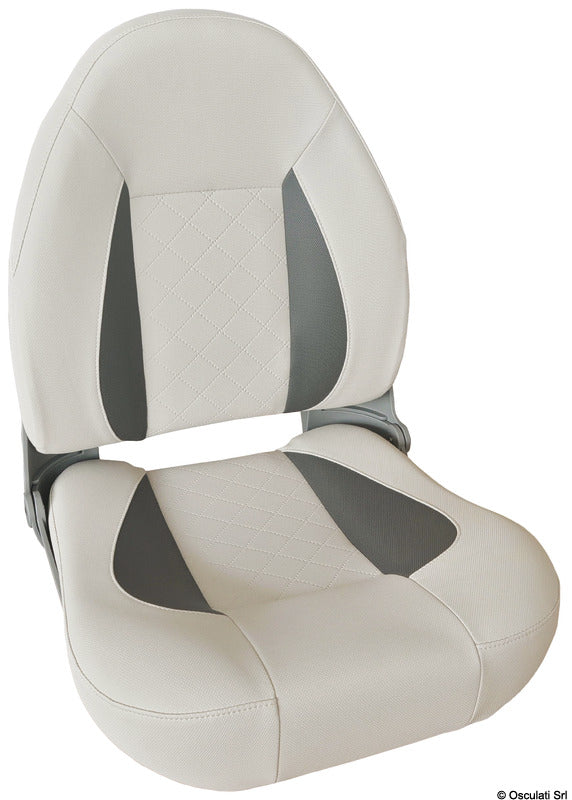 Asiento confort Osculati CP48 con respaldo alto abatible Gris claro/oscuro 48.409.03