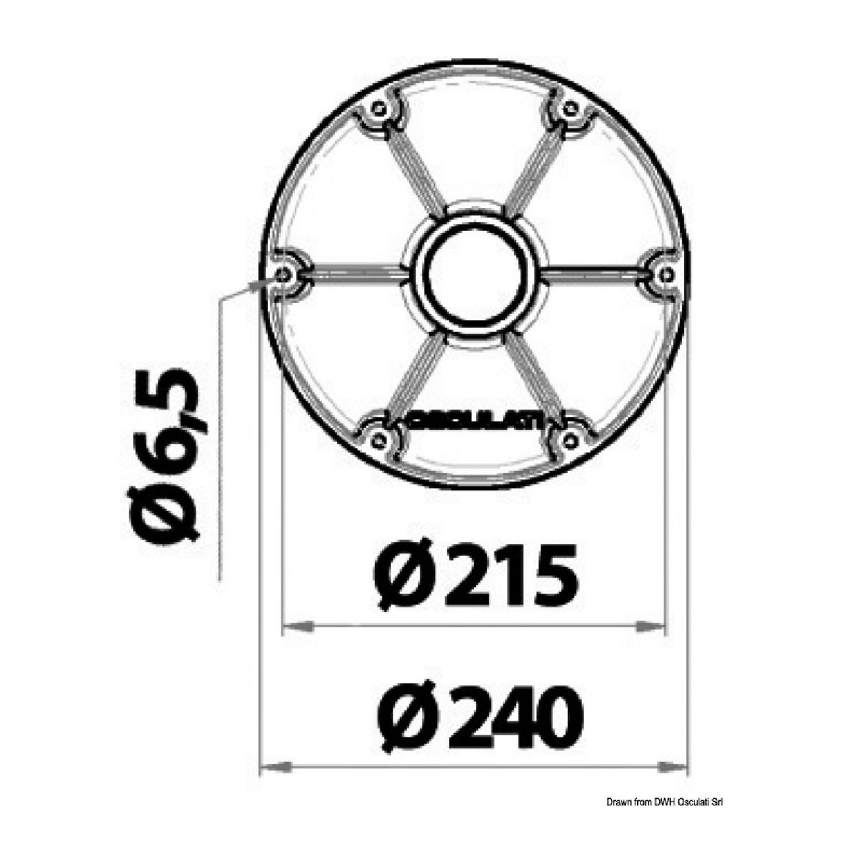 Osculati Aluminum table leg with external base 48.418.28