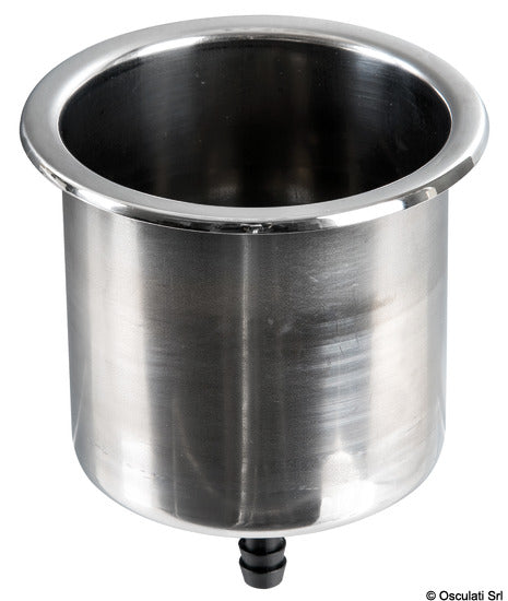 Portavasos grande de acero inoxidable con drenaje Osculati 48.430.20