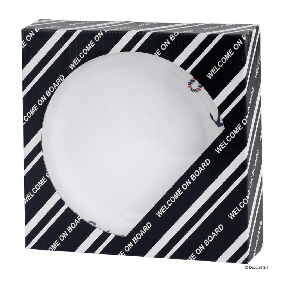 Osculati Juego de 6 platos planos antideslizantes, diámetro 25 cm, ANCOR LINE 48.444.01