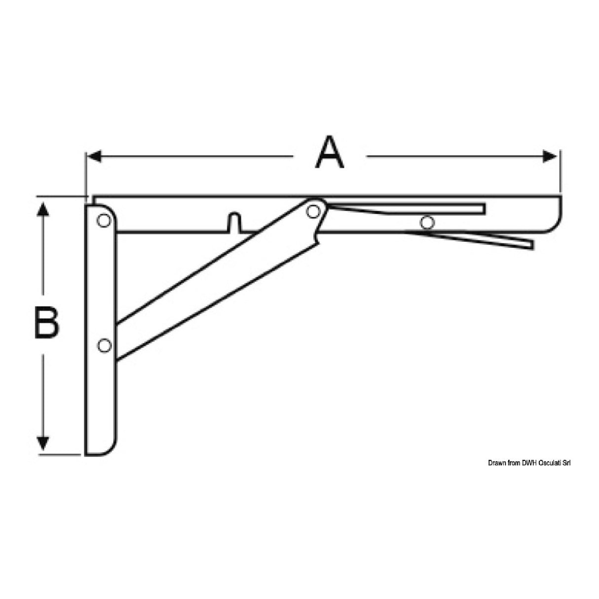 Brazos plegables y desmontables Osculati para mesas 48.615.02 - 1 par 48.615.02