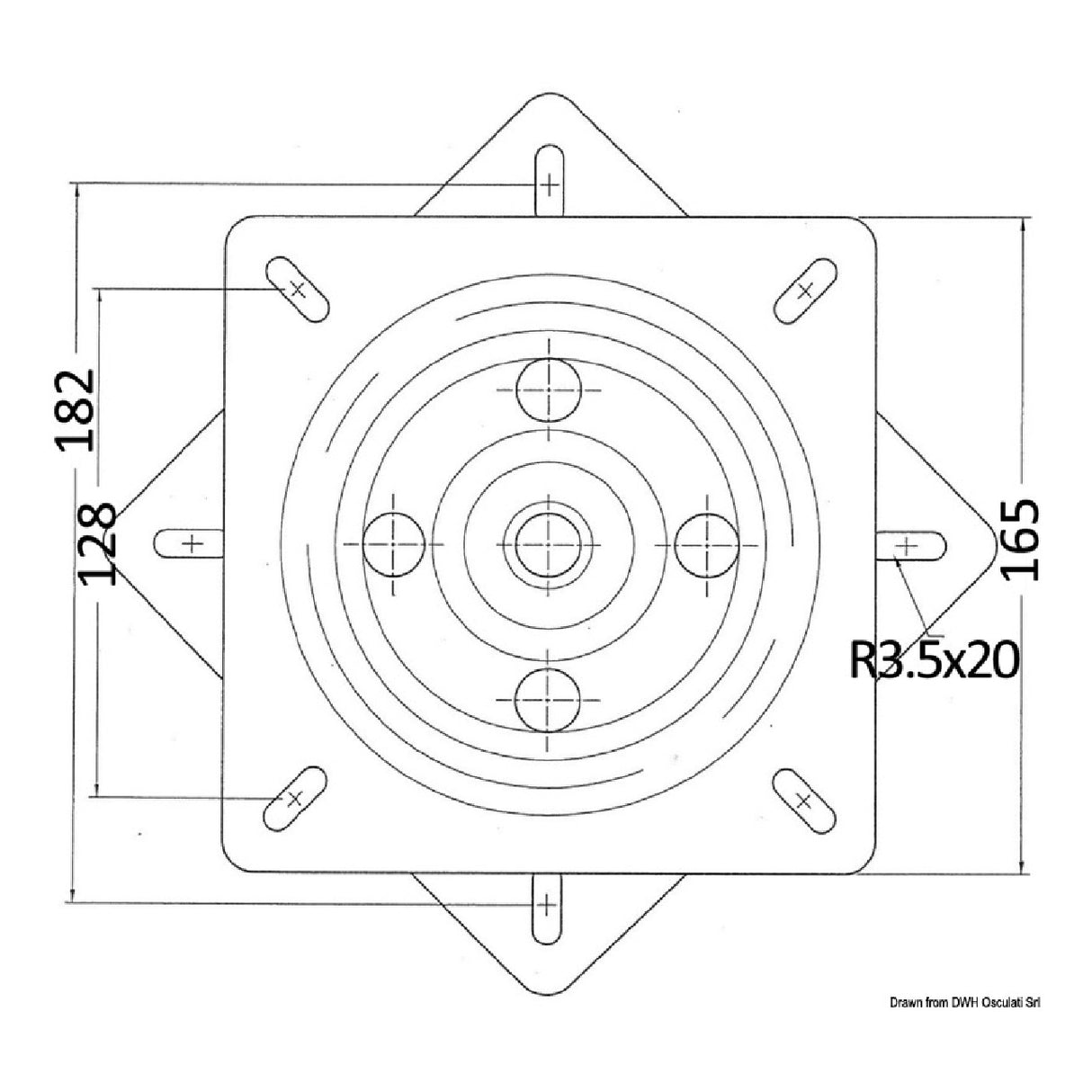 Base giratoria Osculati con fricción para asientos 48.648.00