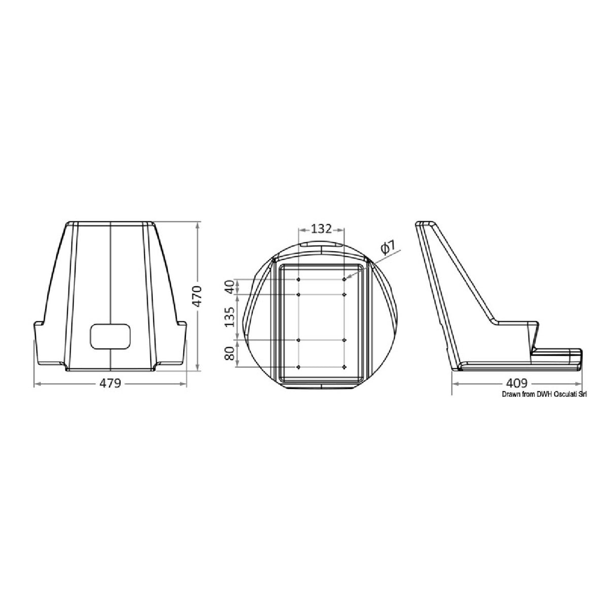 Carcasa de asiento Osculati Compact 48.671.06