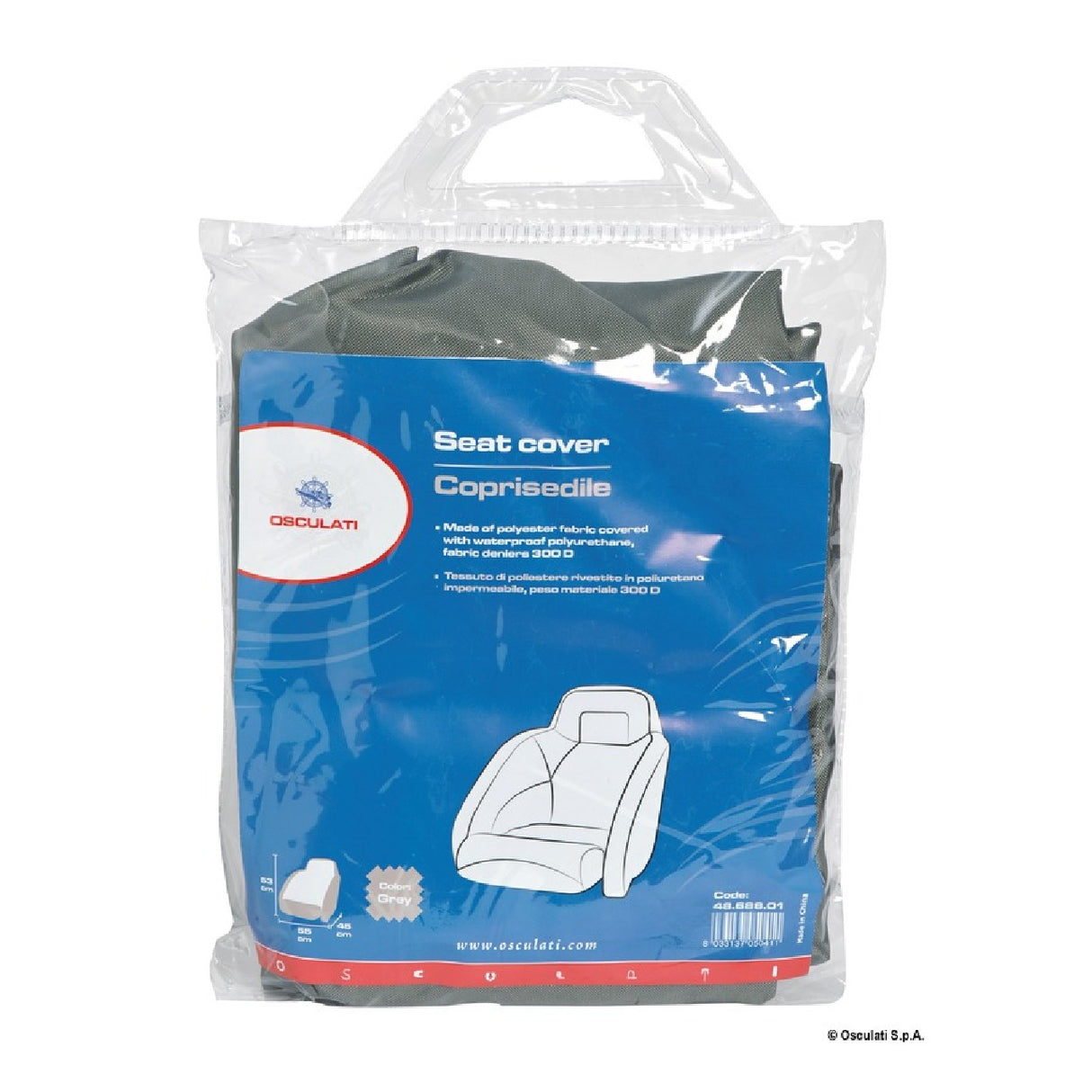 Osculati Sitzbezug aus 300D-Gewebe, Grau 48.688.01