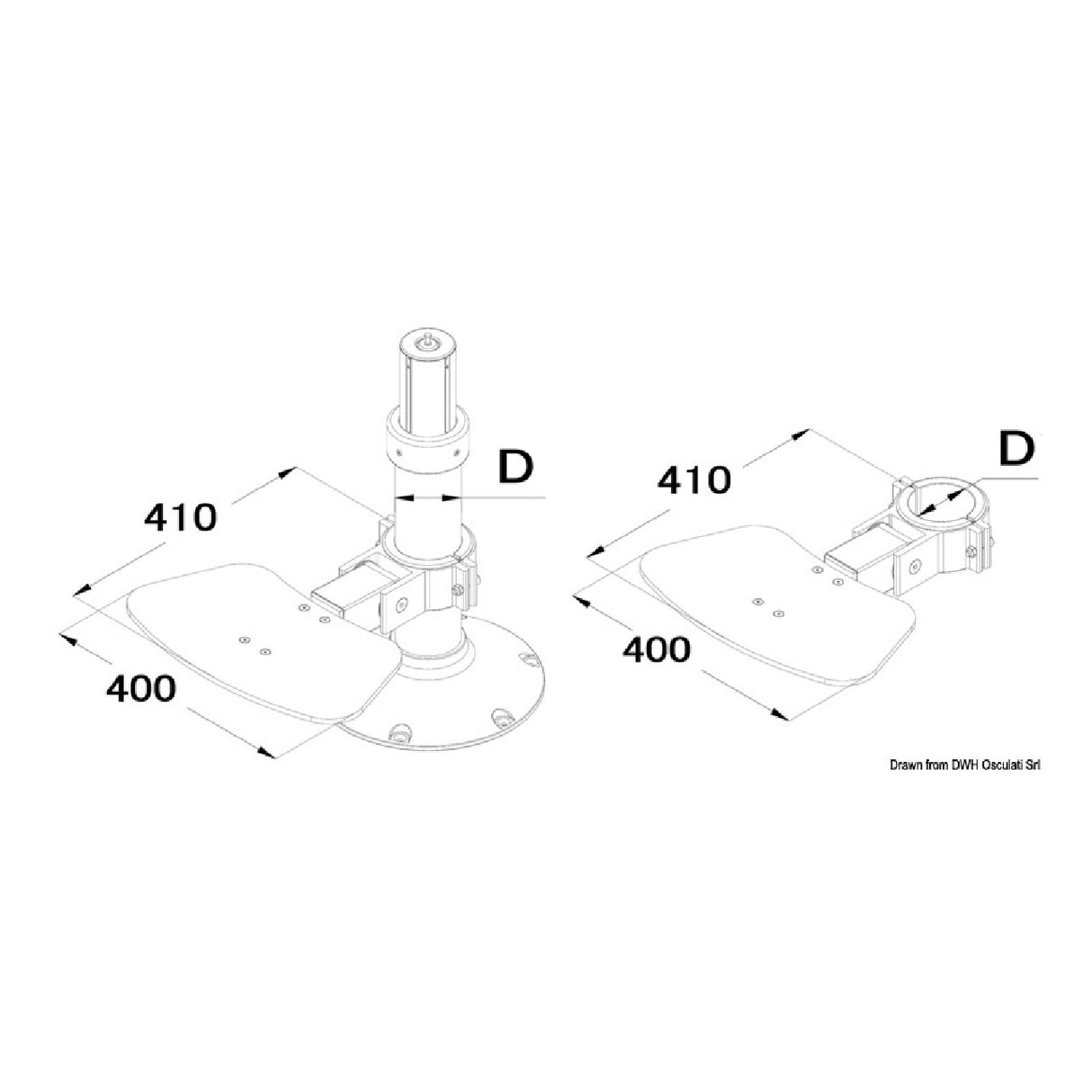 Osculati Pedana poggiapiedi pieghevole 48.715.01