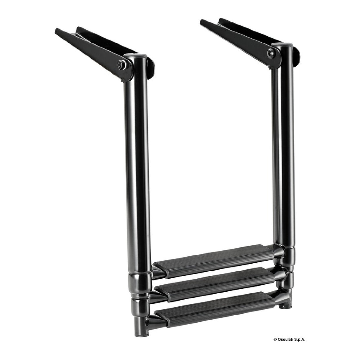 Escalera telescópica Osculati Total Black para plataforma de baño 49.536.03