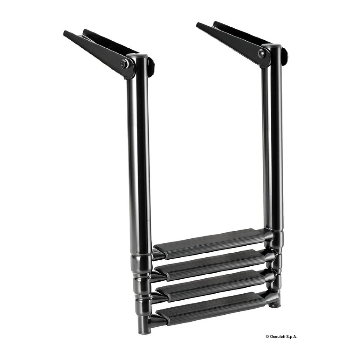 Osculati Total Black telescopic ladder for swimming platform 49.536.03