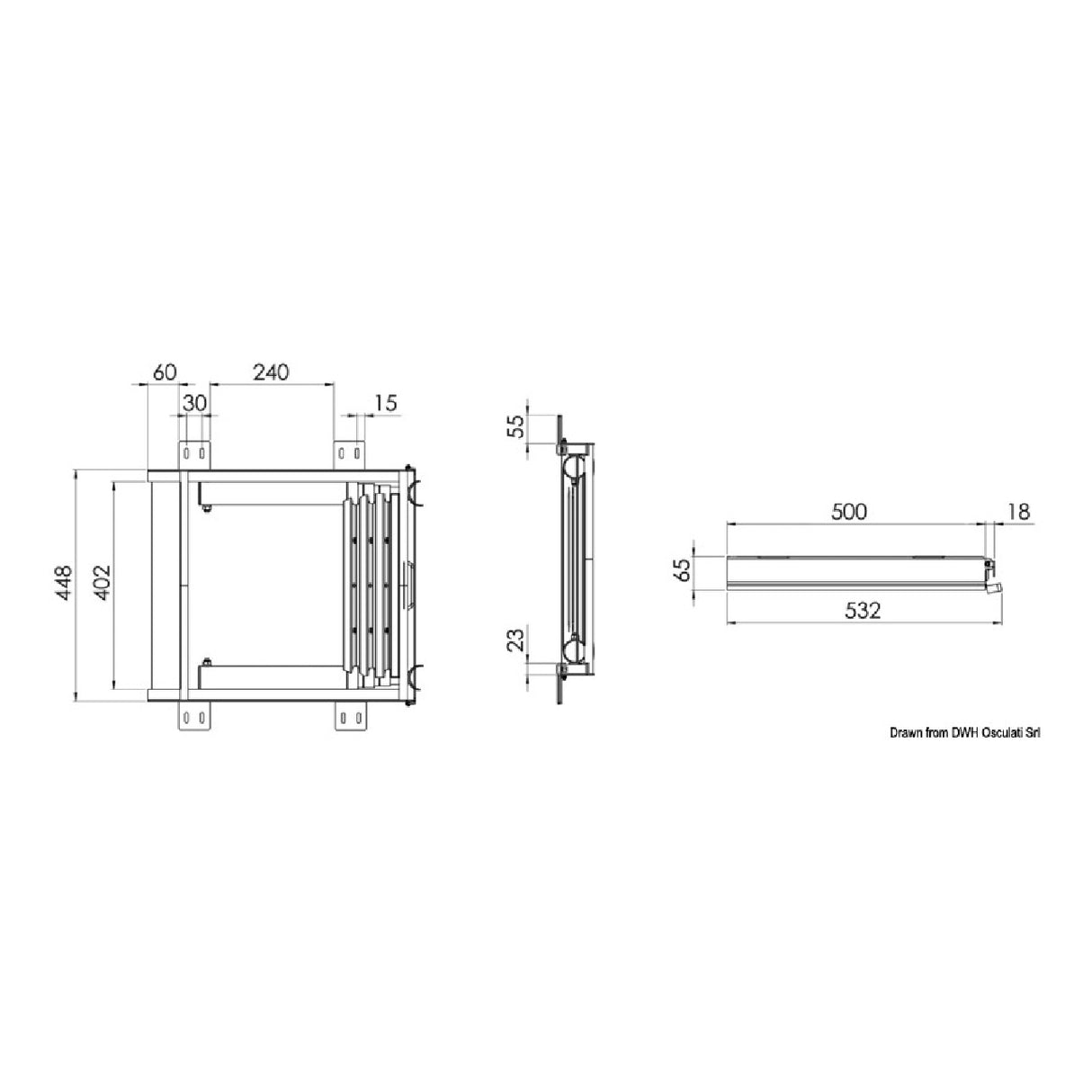 Osculati Scaletta con slitta Top Line 49.547.04