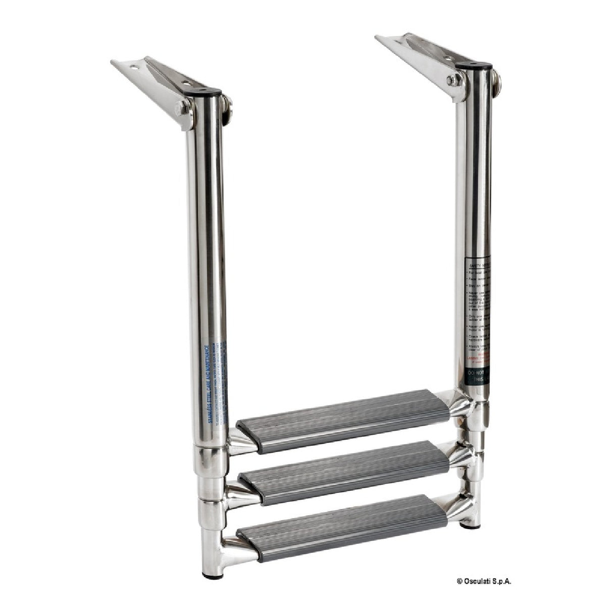 Osculati Scaletta telescopica per plancetta con tubi ovali e con gradino maggiorato 49.555.03