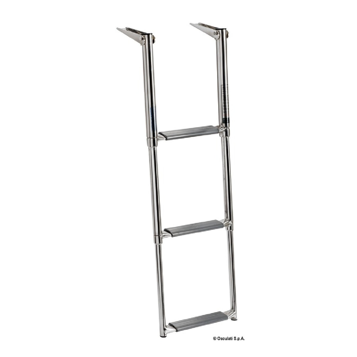 Osculati Scaletta telescopica per plancetta con tubi ovali e con gradino maggiorato 49.555.03