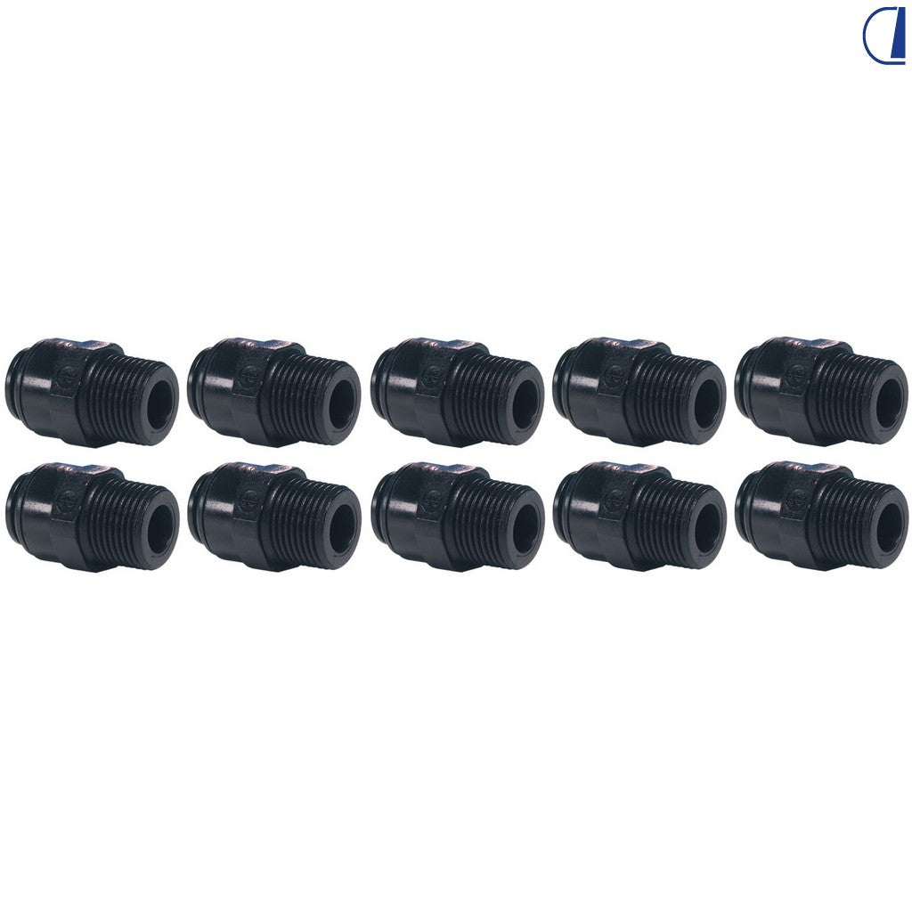John Guest Raccordo terminale dritto 12 mm × 1/2" femmina BSP – Conf. 10 pz