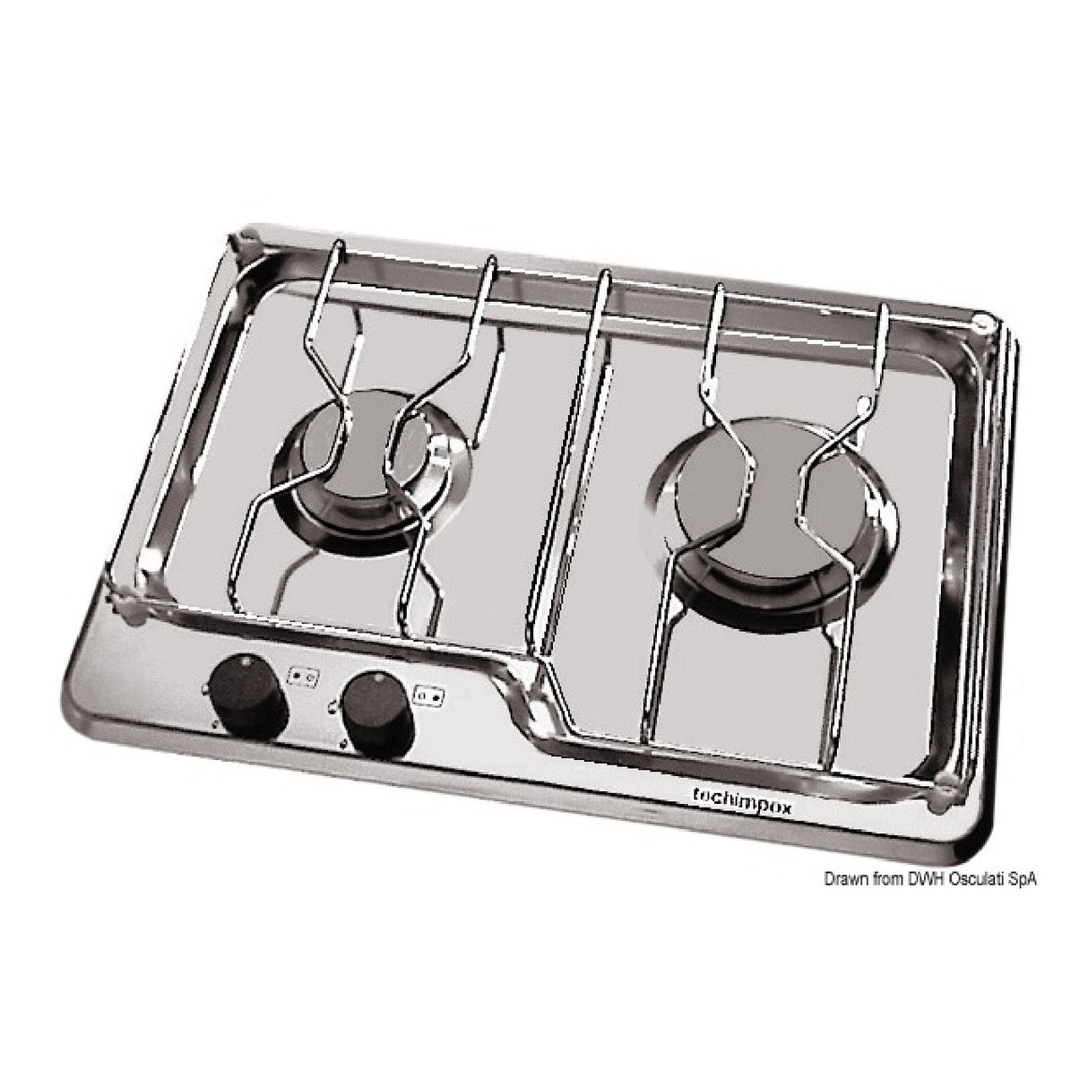 Techimpex Piano cottura a gas 2 o 3 fuochi per barche 50.100.52/53