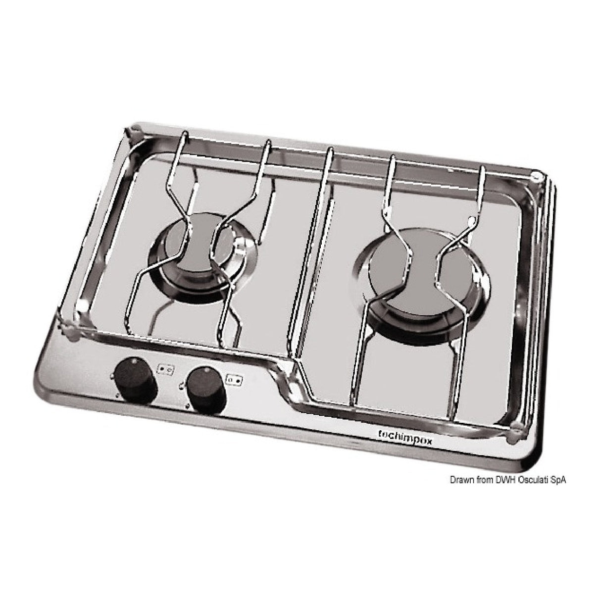 Techimpex Piano cottura a gas 2 o 3 fuochi per barche 50.100.52/53