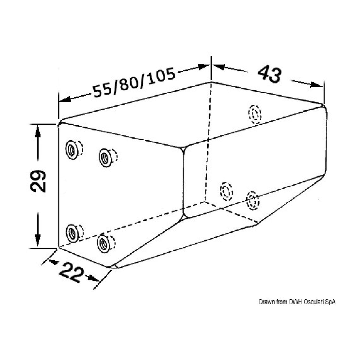 Osculati Rigid polyethylene tank for waste water 50.140.50