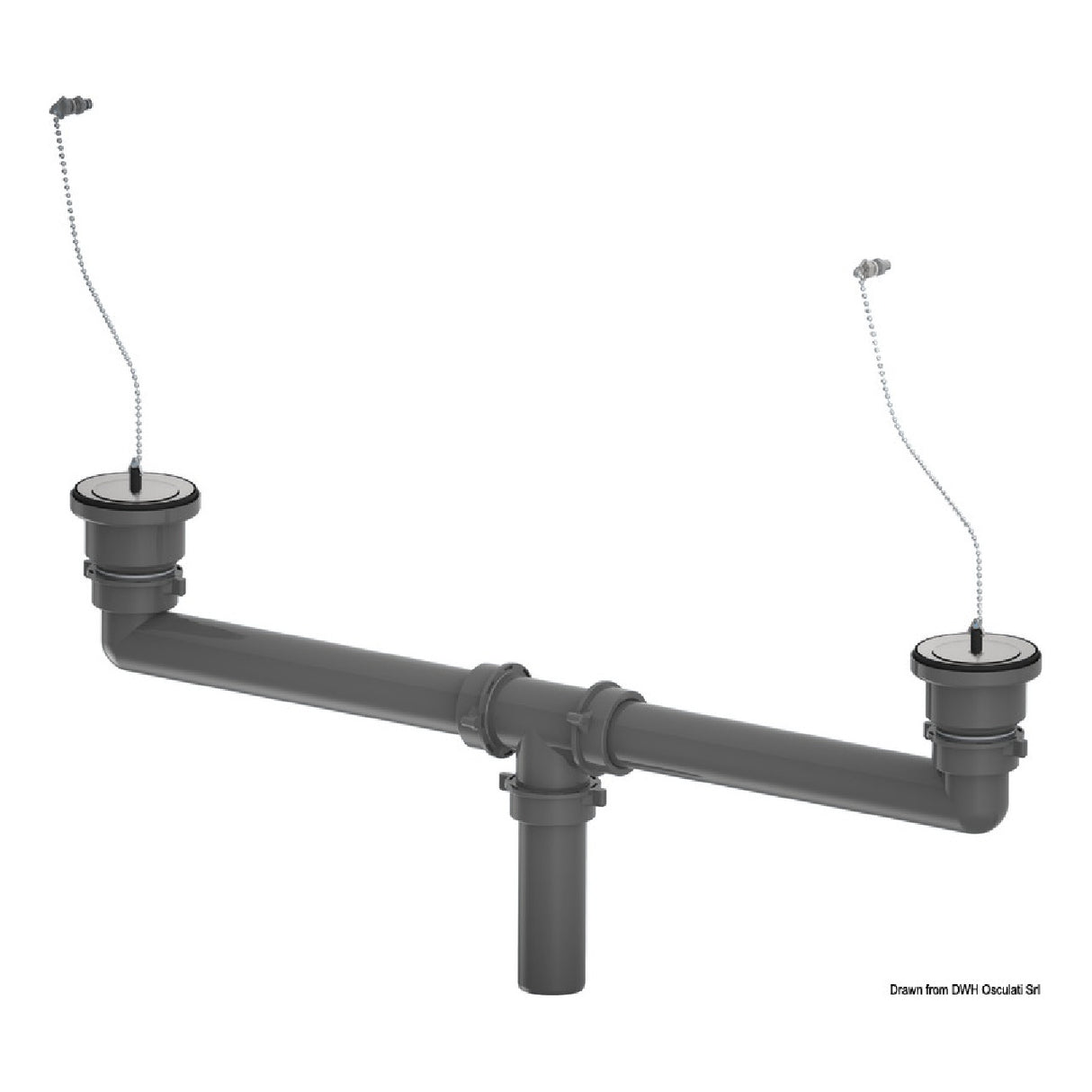 Osculati Kit pilette con tappo catena e tubi di scarico 50.185.40
