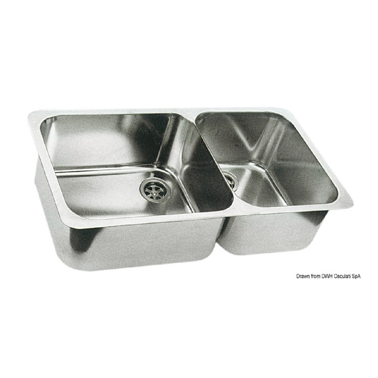 Osculati Lavello doppio 600 x 320 mm inox 50.186.80