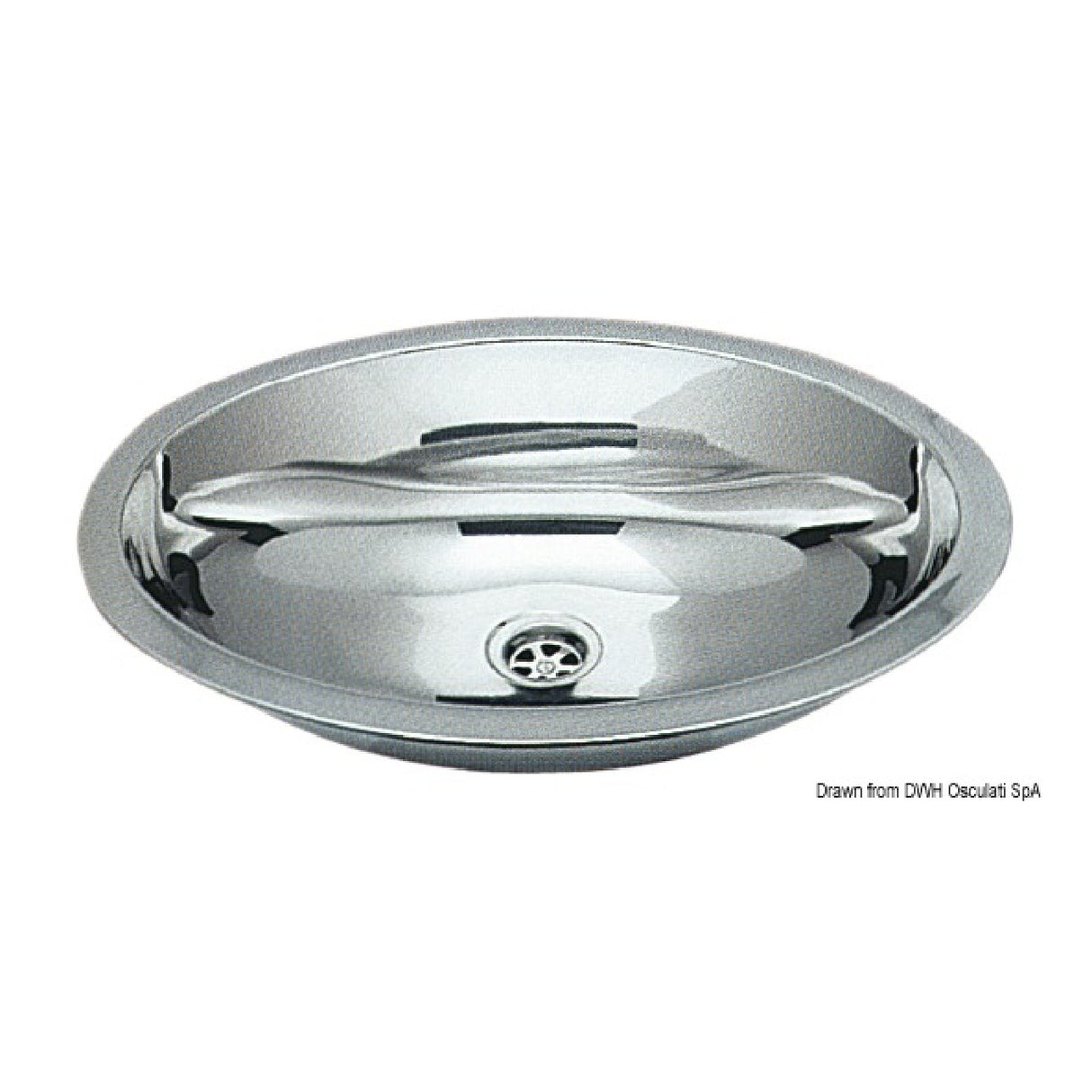 Fregadero ovalado de acero inoxidable Osculati 510 x 390 mm 50.186.86