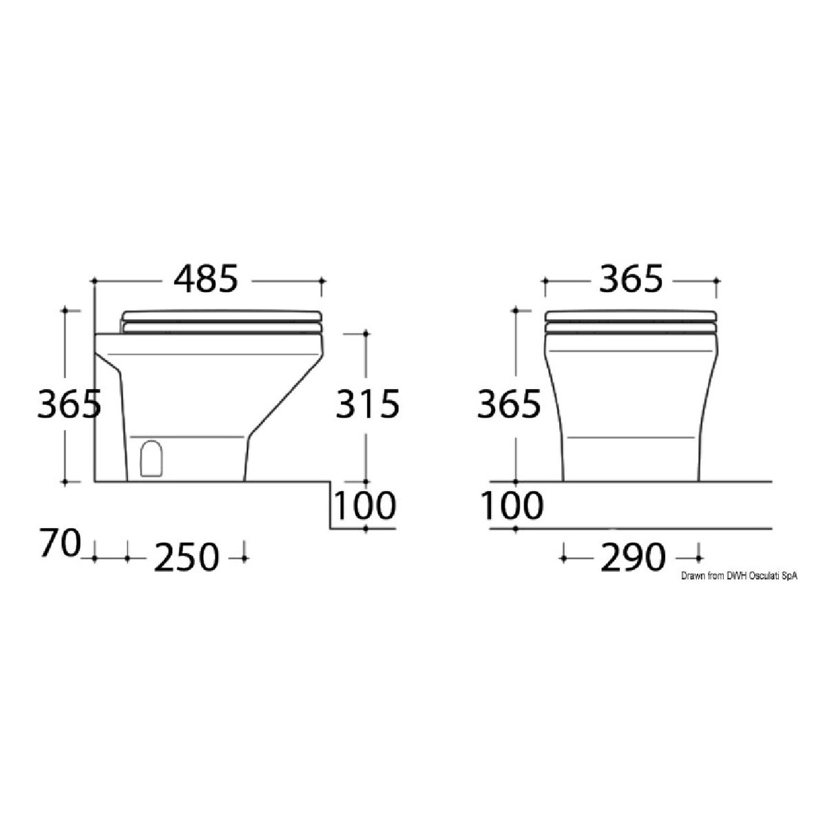 Tecma WC Elettrico Compass Short 12/24V