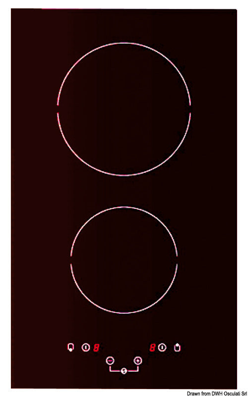 Osculati Piano cottura vetroceramica 2 fuochi 50.707.82