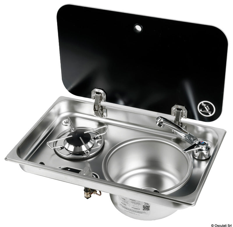 Osculati 1 burner hob - right sink with mixer tap 50.714.01