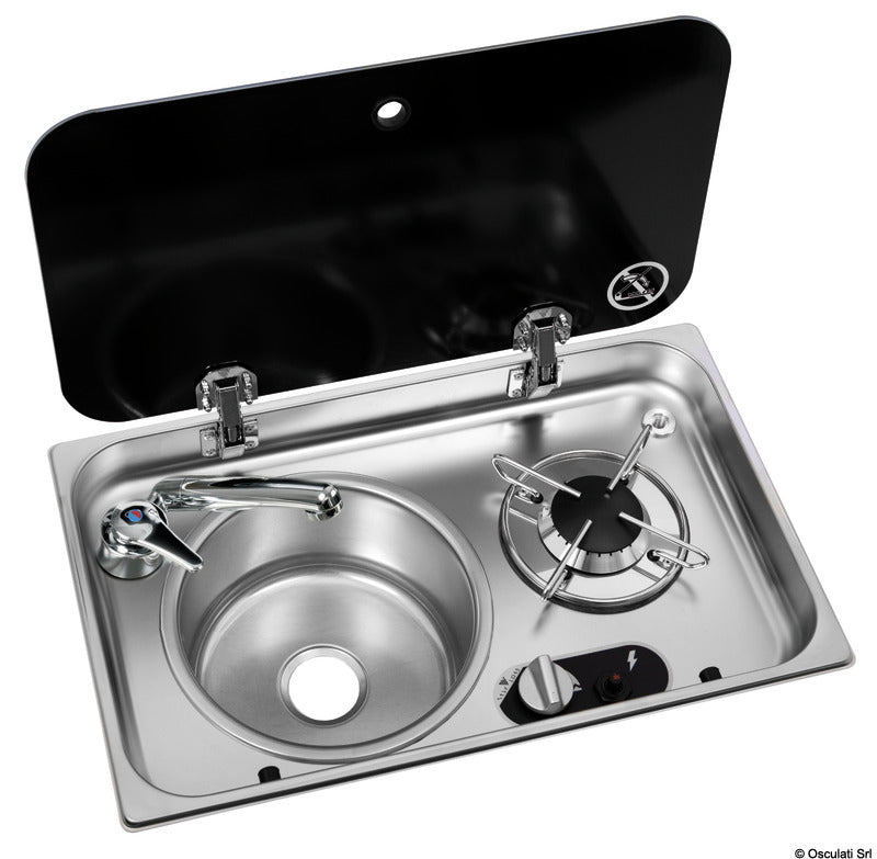 Osculati 50.714.02 Single Burner Hob with Left Sink and Mixer Tap