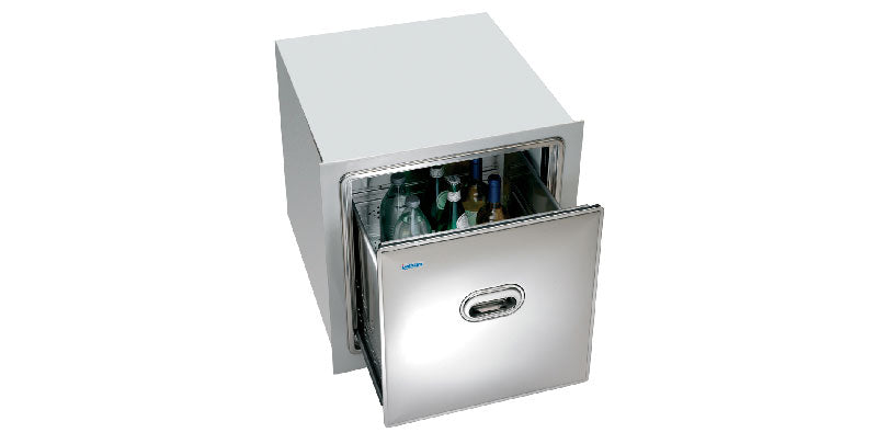 Isotherm DRAWER 105 Edelstahl-Kühlschublade mit herausnehmbarem Fach für Boote, 520 x 590 x 520 mm