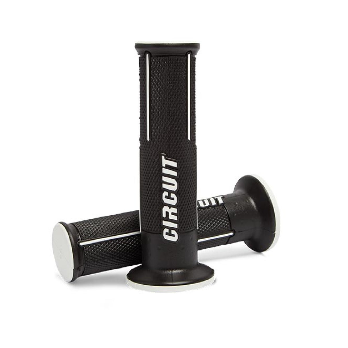 Puños cerrados para motocicleta Circuit Equipment SPEED, color negro y blanco, MA051-212