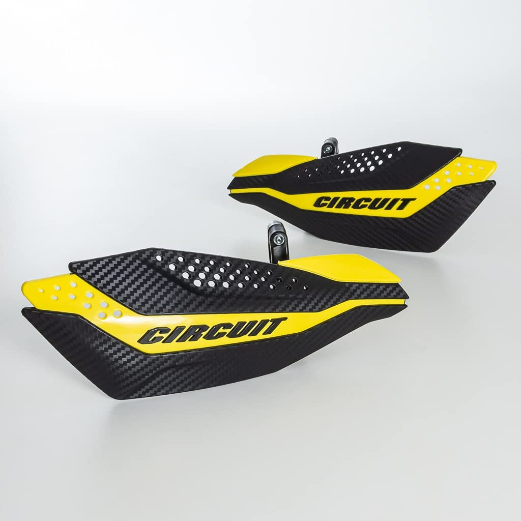 Guardamanos Circuit Equipment Dakar Carbon-Yellow con kit de montaje PM038-2D6