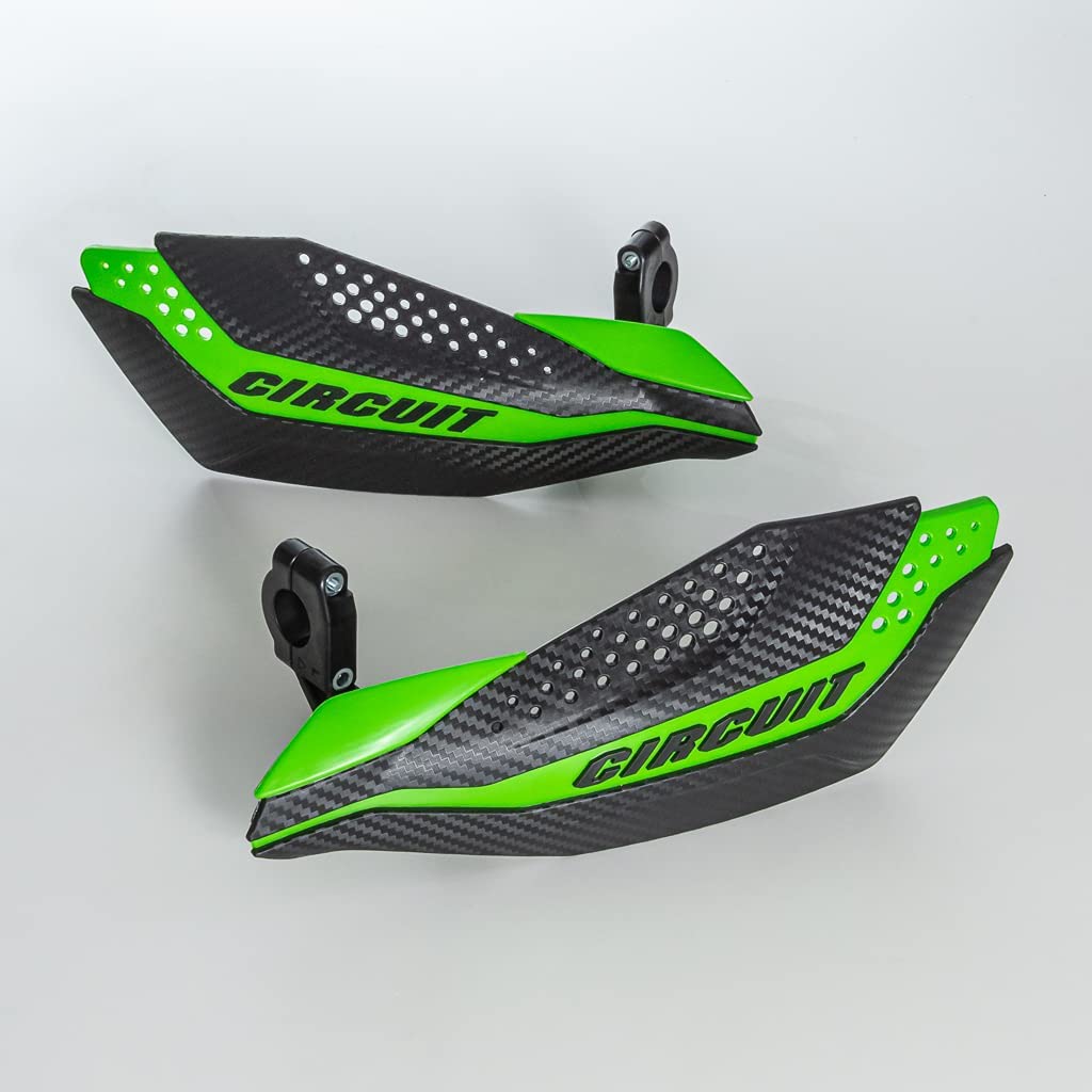Guardamanos Circuit Equipment Dakar Carbon-Green con kit de montaje PM038-2D7