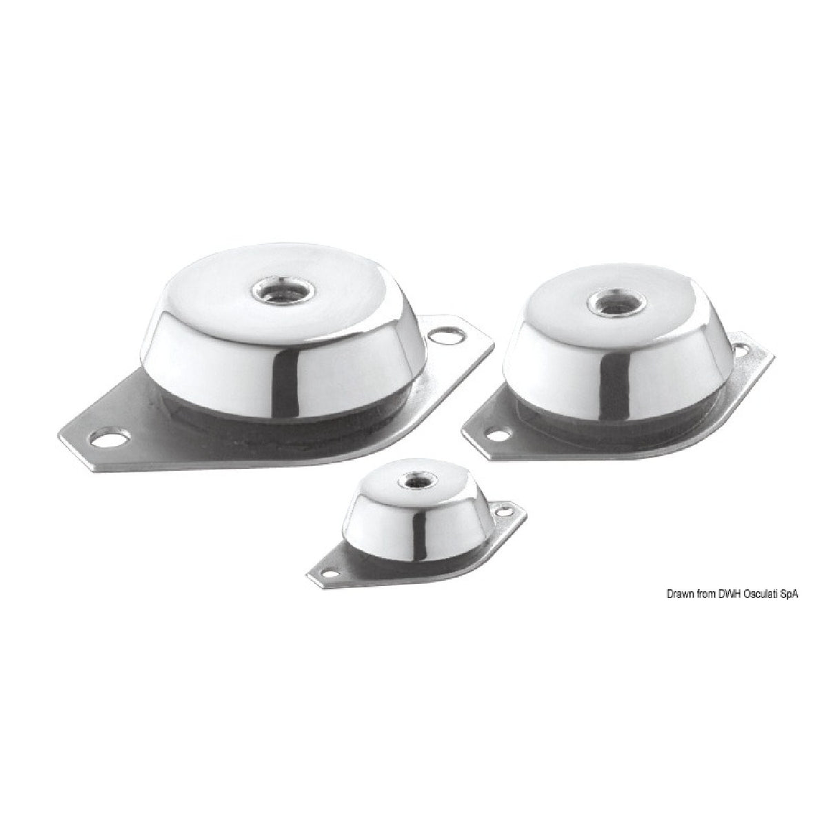 Soporte elástico antivibratorio para motor intraborda/generador Osculati con contratapa galvanizada 51.656.01